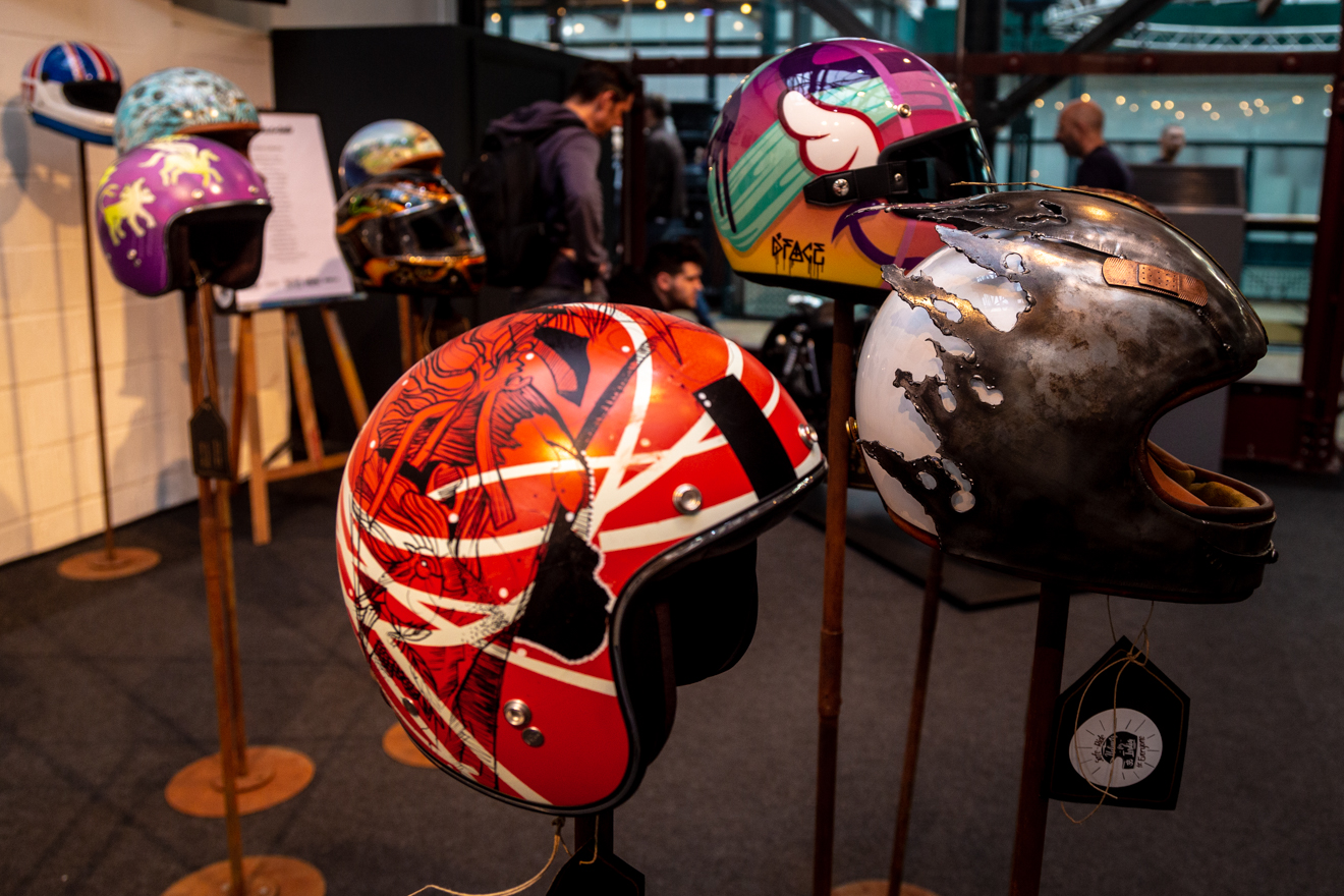 Custom painted motorcycle helmets