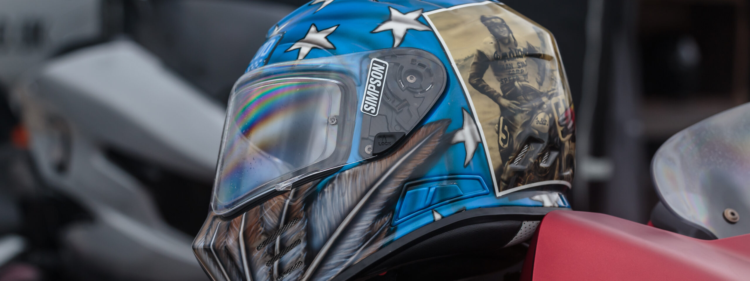 Custom painted crash helmet